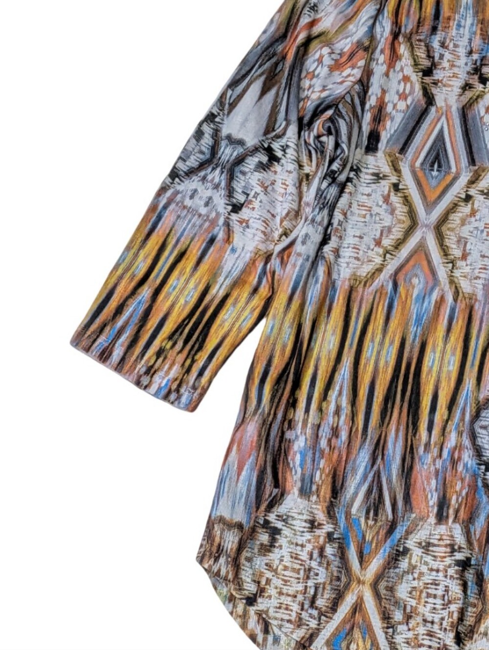 Abstract | Multi-Color Scoop Neck | Women’s Top | Colorful | Rhinestones | Boho - Picture 4 of 7